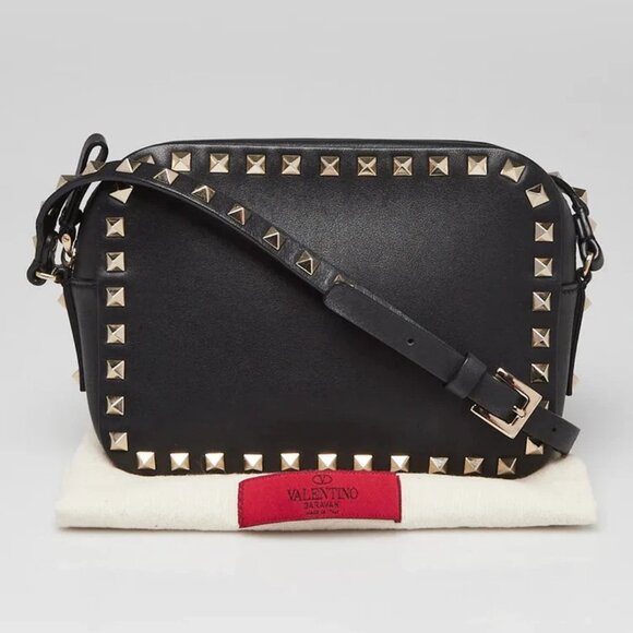 Valentino Black Smooth Leather Rockstud Camera Bag - Picture 11 of 11